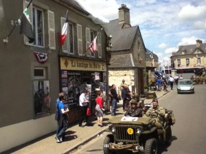 Soldiers in WWII jeeps took Sainte-Marie-du-Mont back to the days of liberation. Kiley Krzyzek Photo